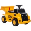HOMCOM Camion Jucarie Electric cu Licenta CAT, Bena de Descarcare Posterioara, Faruri si Efecte Sonore pentru Copii 18-36 Luni, 74.5x36x43.5 cm, Galbe