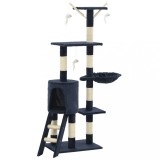 Ansamblu pisici stalpi din funie sisal, 138 cm, albastru inchis
