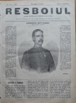 Ziarul Resboiul, nr. 122, 1877, 2 gravuri, Trecerea rusilor si Lct. Ch. Stanescu foto