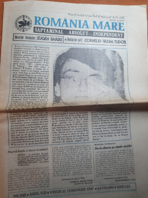 romania mare 21 februarie 1997- articol despre victor ciorbea foto