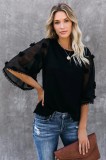 K819-1 Bluza casual din material lejer cu maneci scurte largi