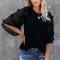 K819-1 Bluza casual din material lejer cu maneci scurte largi