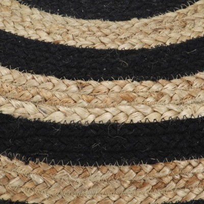 Taburet lucrat manual, negru, 45 x 30 cm, iută foto