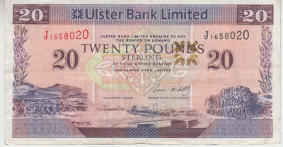 M1 - Bancnota foarte veche - Marea Britanie - Belfast - 20 lire sterline foto