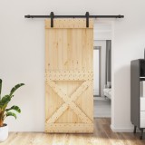 VidaXL Ușă glisantă cu set feronerie, 90x210 cm, lemn masiv de pin