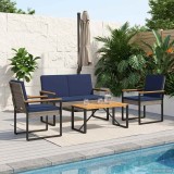 vidaXL Set de Mobilier pentru Exterior 4 pcs Gri și albastru marin 42025328