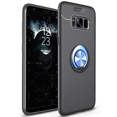 Husa Spate Silicon Premium Iring Metalic Upzz Samsung Galaxy S8 Cu Ring Metalic Pe Spate Negru Blue foto