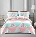 Cumpara ieftin Lenjerie Pat Talent Fx040, Bumbac, 4 Piese, Fara Elastic, Alb, Albastru, Roz