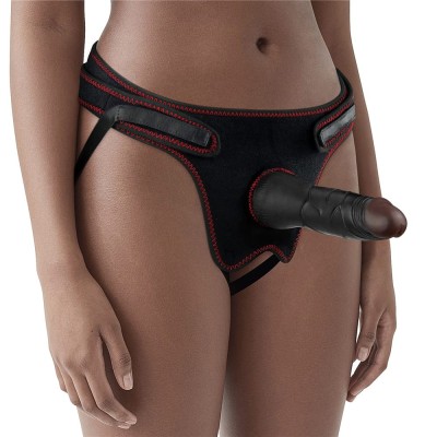 Set Ham Strap-On Si Dildo Easy Strapon, Negru, 19 cm foto