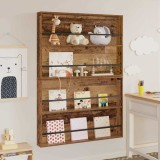 vidaXL Raft pentru reviste cu raft 2 pcs Lemn vechi 100 x 12 x 70 cm 890861