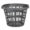 Coș Rufe Plastic Rotund Antracit 40L Perforat cu M&acirc;nere