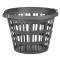 Coș Rufe Plastic, Rotund, Antracit, Capacitate 40L, Model Perforat, Cu M&acirc;nere