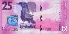 Bancnota Seychelles 25 Rupii 2016 - P45 UNC foto