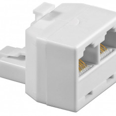 Adaptor ISDN RJ45/8P8C tata la 2x RJ45/8P8C mama alb Goobay