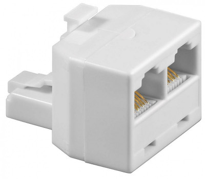 Adaptor ISDN RJ45/8P8C tata la 2x RJ45/8P8C mama alb Goobay foto