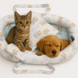 Culcus tip cuib pentru caini si pisici de talie mica, model Ursuleti