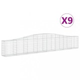 Cumpara ieftin Cosuri gabion arcuite 9 buc, 400x30x60/80 cm, fier galvanizat