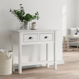 vidaXL Măsuță consolă &quot;BODO&quot;, alb, 91x35x74 cm, lemn masiv de pin
