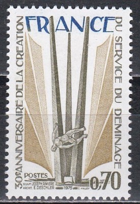 Franta 1975 - A 30-a aniversare a Serviciului de deminare, MNH foto