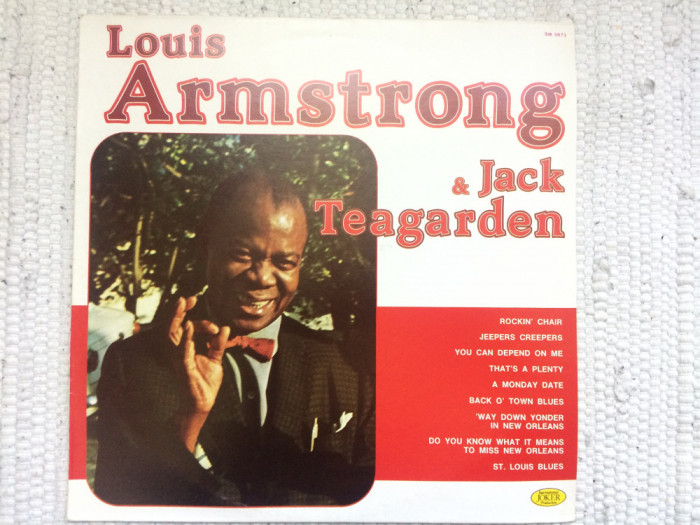 louis armstrong &amp; jack teagarden disc vinyl lp muzica jazz blues swing joker rec