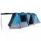 Cort de camping tunel pentru 4 persoane, albastru, impermeabil