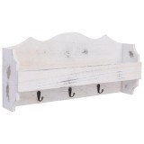 Cumpara ieftin Cuier de perete, alb, 50 x 10 x 23 cm, lemn