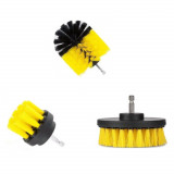 Set 3 perii pentru mocheta &amp; uz caznic/profesional detailing carpet brush cu adaptor pentru bormasina