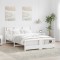 vidaXL Cadru de pat cu headboard Alb 140 x 200 cm Lemn masiv de pin 3394226