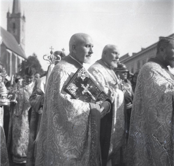 HST A26 Negativ pe celuloid procesiune religioasă greco-catolică Dej anii 1930