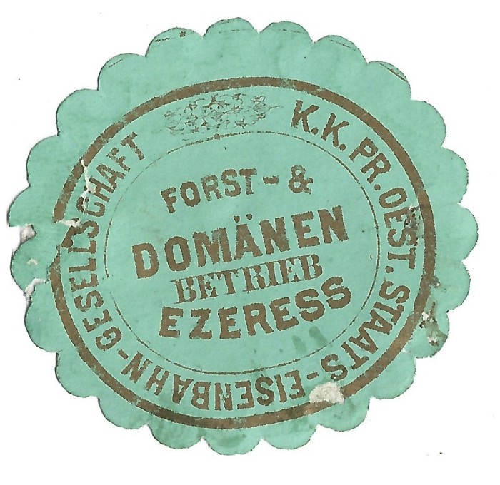 A3290N Marcă KK Pr Oest-Staats-Eisenbahn-Geselschaft Forst &amp; Dom&auml;nen Ezeress, Ezeriș