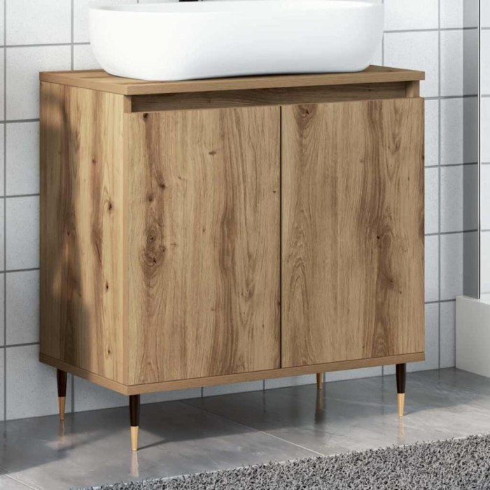 vidaXL Dulap de baie, stejar artizanal, 58x33x60 cm, lemn prelucrat