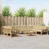 vidaXL Set de canapele de exterior cu pernă 10 pcs Alb și Bej 3387082