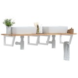 VidaXL Raft pentru lavoar montat pe perete, oțel și lemn masiv acacia 3302798