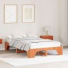 VidaXL Cadru de pat Maro ceruit 120 x 190 cm Lemn masiv de pin 872958