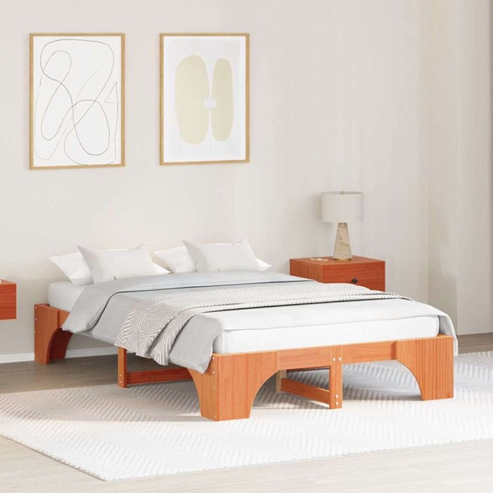 vidaXL Cadru de pat Maro ceruit 120 x 190 cm Lemn masiv de pin 872958