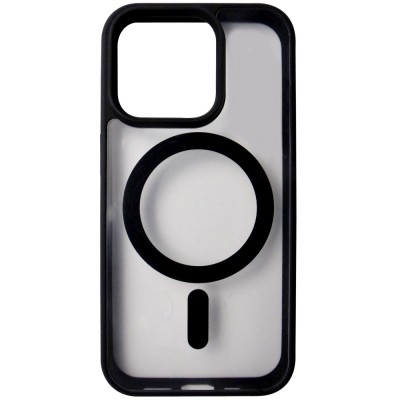 Husa tip capac spate, magnet, colturi intarite, TPU negru cu plastic transparent, pentru Apple iPhone 15 Pro foto