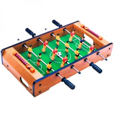 Fotbal de Masă, Model 50x31x10cm, Metal și Lemn, Verde și Maro