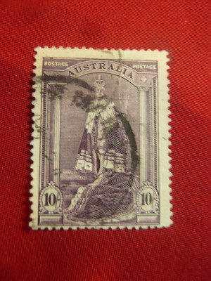 Timbru 10 sh.1937 Australia Rege George VI , stampilat foto