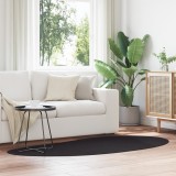 Covor Negru 100x200 cm vidaXL, Poliester Antiderapant, Zona Living, Dormitor, Lana Moale