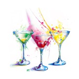 Cumpara ieftin Sticker decorativ, Cocktail, Multicolor, 55 cm, 6385ST