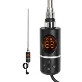 Uscător de prosoape cu cartuș de &icirc;ncălzire electrică pentru radiator cu termostat digital 400W negru