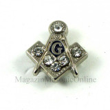 Pin Masonic - Echer si compas cu litera G 5*