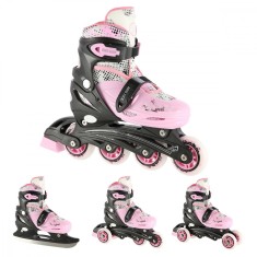 Role Reglabile 4in1 Nils Extreme NH18331 Negru/Roz, S (31-34)