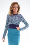 Bluza tricotata cu spatele gol, 34, 36, 38, 40, 42, 44, Bleu