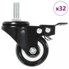 Roti pivotante cu frane, 32 buc., 50 mm
