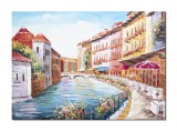 Cumpara ieftin Tablou peisaj din Venetia pictat manual, 70x50cm ulei pe panza, Valentin Pop