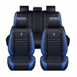 Cumpara ieftin Set Huse Auto universale luxdin piele ecologica, negru cu albastru pentru scaune fata si spate