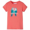 Tricou Copii Corai 128 (7-8 ani) Bumbac Papagali VidaXL Maneca Scurta