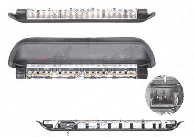 Stop frana suplimentar Bmw Seria 3 (E46), Sedan/Combi, 06.1998-06.2005 , Seria 3 (E46), Coupe, 05.1999-09.2006, Spate, TYC, LED; negru; omologare: EC foto