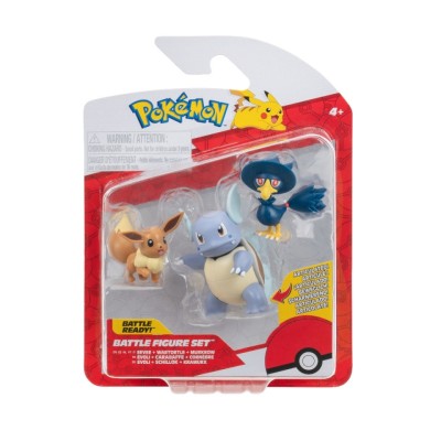 Pokemon - Set 3 figurine de actiune, Eevee #1, Murkrow, Wartortle W21 foto